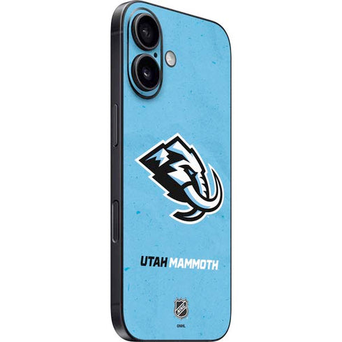 NHL Utah Mammoth Distressed Blue iPhone 16 Plus Skin